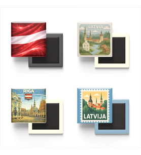 Buzdolap Magnetleri - Letonya Riga - Latvia - 4'lü Set Magneti