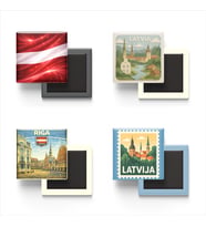 Buzdolap Magnetleri - Letonya Riga - Latvia - 4'lü Set Magneti