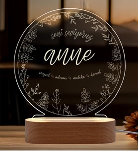 Kişiye Özel İsimli Anne LED Gece Lambası - Anneye En Anlamlı Hediye - Anneler Günü Hediyesi - Anneye Doğum Günü Hediyesi