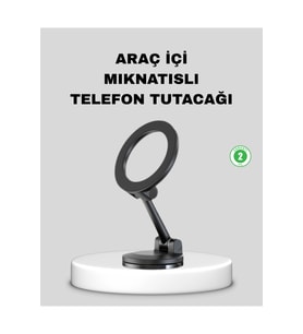 HERŞEYTREND Katlanır Manyetik Araç İçi Telefon Tutucu – 360° Dönebilen, MagSafe Uyumlu, Güçlü Mıknat