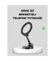 HERŞEYTREND Katlanır Manyetik Araç İçi Telefon Tutucu – 360° Dönebilen, MagSafe Uyumlu, Güçlü Mıknat
