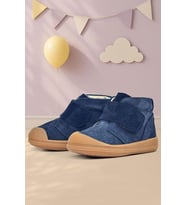 Rakerplus Yoohoo Hakiki Deri Koyu Lacivert Cırtlı Unisex Bebek Bot