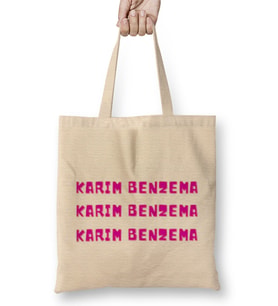 Karim Benzema -BAllon d'or -the best player İn The World 2021 - Vintage Retro Rainbow Style Bez Çanta Uzun Saplı