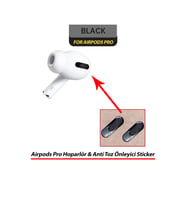 Apple Airpods Pro Hoparlör Anti Toz Önleyici Metal Siyah Belirtilmemiş Airpods Pro Apple Uyumlu