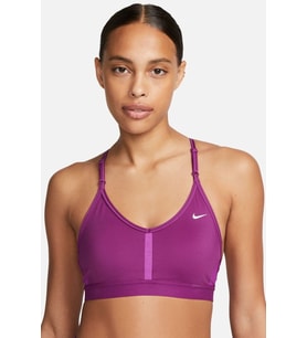 Nike Dri Fit Indy V Neck Light Support Womens Bra Purple Kadın Sporcu Sütyeni Mor
