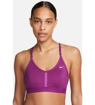 Nike Dri Fit Indy V Neck Light Support Womens Bra Purple Kadın Sporcu Sütyeni Mor