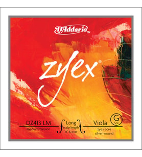 D'Addario DZ413LM Zyex Tek Viyola Sol (G) Teli (Long Scale)  Gümüş Sarımlı Zengin Ses Derinliği Hassas Yay Duyarlılığı ve Hızlı Alışma Süresi