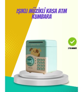 Atm Görünümlü Su Yeşili Otomatik Para Çeken Şifreli Kumbara