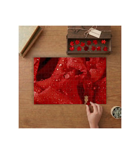 Su Damlaları Gül yaprakları Tasarımı 240 parça Ahşap Puzzle Ahşap Kutuda MP07800