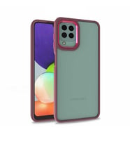 Samsung Galaxy M12 Kılıf Case, Kamera Lens Korumalı Elektroplatin Kaplama Sert PC Koruyucu Colourful Platinum Serisi (Kırmızı)