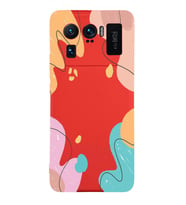 PrintiFy Xiaomi Mi11 Ultra Uyumlu Lansman Kılıf Karışık Renkler Tasarımlı İçi Kadife Kapak (Kırmızı)