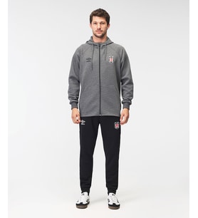 Beşiktaş Umbro Lisanslı Kapüşonlu Fermuarlı Gri Sweatshirt
