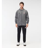 Beşiktaş Umbro Lisanslı Kapüşonlu Fermuarlı Gri Sweatshirt