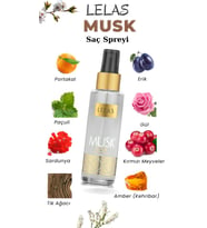 LELAS Musk Unisex Saç Spreyi 100 ML – Oryantal Baharatlı Parfümlü Saç Bakım Spreyi – 1199