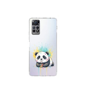 Redmi Note 12 Pro 4G ile Uyumlu Splash Panda Tasarımlı Şeffaf Silikon Kılıf