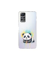 Redmi Note 12 Pro 4G ile Uyumlu Splash Panda Tasarımlı Şeffaf Silikon Kılıf