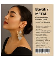 Büyük Metal Kelebek Desenli Sallantılı Küpe – Hafiflik Hakkım (Altın)
