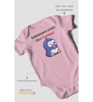 Babaannemin Evinde Diyet Yapılmaz! Baskılı Bebek Zıbını – Çıtçıtlı Body  %100 Pamuk Kısa Kol (Koyu Pembe)