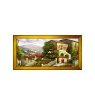 Manzara Temalı Kanvas Tablo 80 x 110 cm Gold Çerçeve