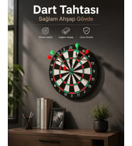 Duvara Monte Sağlam Ahşap Gövdeli Dart Tahtası Ev ve Oyun Alanları İçin 17 İnç