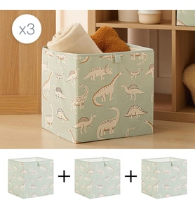 Ocean Home Textile 3'lü Çocuk Odası Dinozor Kutu Set 33 x 30 x 33 cm