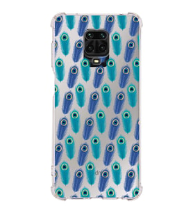 PrintiFy Xiaomi Redmi Note 9s Uyumlu Nazar Boncuğu 4 Baskılı Şeffaf Köşe Korumalı Antişok Kılıf