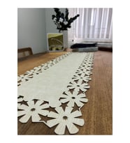 Eha Lazer Çiçek Desenli Şık Runner (Beyaz)