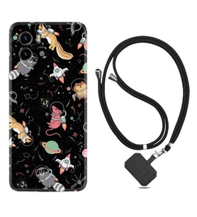 Vivo Y15S Y32 Y33S Y51 Y53S Kılıf Boyun Askılı Silikon Planet Animals 1771