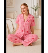 Night Dudak Desenli Pijama Takımı 4646