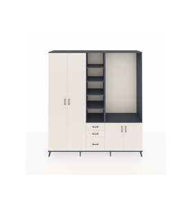 Hyperion Dolap 13 Raflı 3 Çekmeceli 4 Kapaklı 220x44x243 Antrasit-Aytaşı/Aytaşı