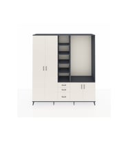 Hyperion Dolap 13 Raflı 3 Çekmeceli 4 Kapaklı 220x44x243 Antrasit-Aytaşı/Aytaşı