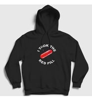 Presmono Unisex Beyaz I Took The Red Pill Ideology Kapüşonlu Sweatshirt 448009tt (Siyah)