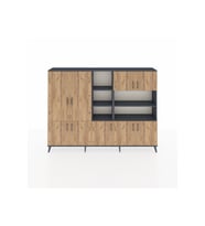 Arges Dolap 14 Raflı 9 Kapaklı 220x30x163 Antrasit-Çam/Antrasit