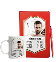Avrupa Futbol Ligi İçin Kişiye Özel Fut Kart Defter Kalem Kupa Hediye Seti