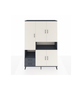 Hyperion Dolap 10 Raflı 2 Çekmeceli 5 Kapaklı 132x44x195 Antrasit-Aytaşı/Antrasit