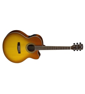 Cort CJ5X-HBS Elektro Akustik Gitar  Jumbo Cutaway - Honey Burst