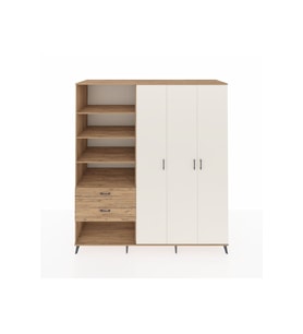 Kronos Dolap 16 Raflı 2 Çekmeceli 3 Kapaklı 220x59x243 Çam-Aytaşı/Çam