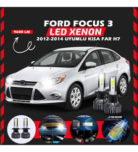 Ford Focus 3 2012-2014 Kısa Far Uyumlu Şimşek Etkili Led Xenon Pro Series H7