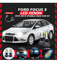 Ford Focus 3 2012-2014 Kısa Far Uyumlu Şimşek Etkili Led Xenon Pro Series H7