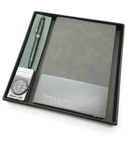 Signator® Codex  N325 Kişiye Özel Defterli Set - İsme Özel Siyah Kalem + İsme Özel Gri Defter + İsme Özel Gri Çakmak  İsme Özel Kutusunda Hediyelik Set (Karışık)