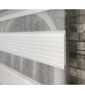 StorBurada Beyaz Geniş Plise Zebra Stor Güneşlik Perde STB480-D