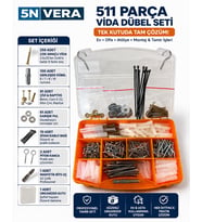 511 Parça Vida Dübel Çivi Seti Organizer Kutulu – Hırdavat, Tamir ve Montaj Seti