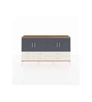Arges Konsol 6 Raflı 6 Çekmeceli 4 Kapaklı 176x30x99 Çam-Antrasit/Aytaşı