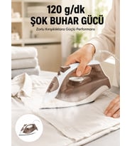 Seramik Tabanlı Buharlı Ütü 2200W Dikey Ütüleme 300ml Kahverengi