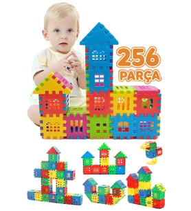256 Parça Yapı Oyuncak Puzzle Blok 3D Tasarım Yeteneğini Geliştiren Eğlenceli Bilişsel Yapı Taşları