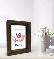 BK Gift Banyo Dekoratif Doğal Masif Ahşap Çerçeve 15x20cm-26 (Beyaz)