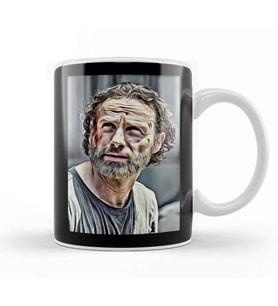 Rick Grimes Beard Kupa Bardak Porselen