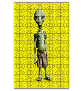 Cakapuzzle Cute Alien Puzzle Yapboz MDF (Ahşap) (120 Parça)