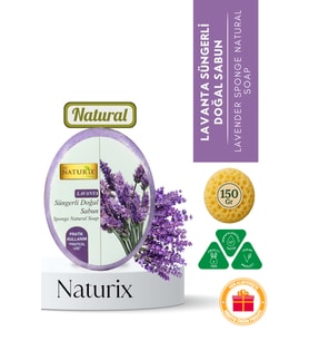 Lavanta Süngerli Sabun 150 gr  Peeling Etkili Arındırıcı Sabun