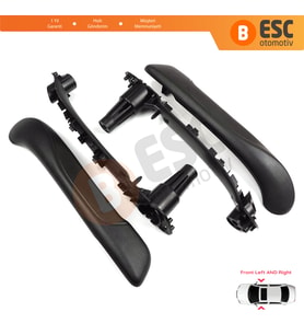 Renault Kangoo MK2 Citan W415 NV250 2007-2021 İçin Ön İç Kapı Çekme Kolçak Tutamak Takımı Siyah